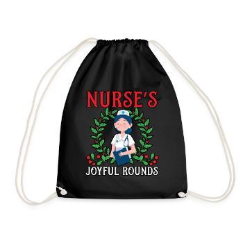 Nurse's Joyful Rounds Krankenschwester Weihnachten - Turnbeutel - Schwarz - Vorne