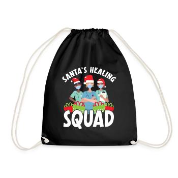 Santa's Healing Squad Nurse Christmas - Drawstring Bag - black - Front