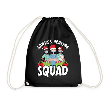 Santa's Healing Squad Nurse Christmas - Drawstring Bag - black - Front