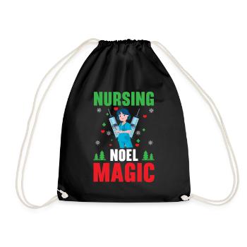 Nursing Noel Magic Medical Patients - Drawstring Bag - black - Front