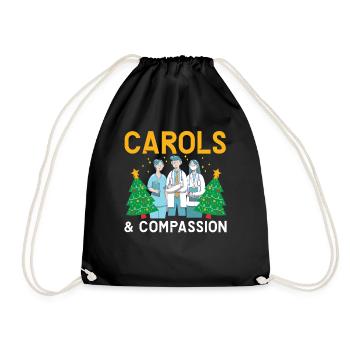 Carols & Compassion Nurse Christmas - Drawstring Bag - black - Front