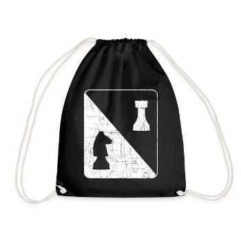 Schachfiguren Schachtrainer - Turnbeutel - Schwarz - Vorne