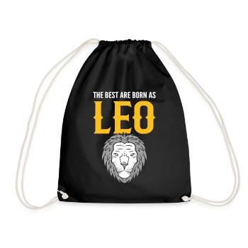 Leo -Zodiac -Zeichen Horoskop - Turnbeutel - Schwarz - Vorne