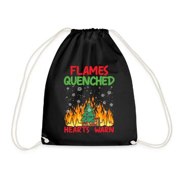 Flames Extinguished Hearts Warm Fire Fighting Wei - Drawstring Bag - black - Front