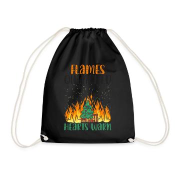 Flames Extinguished Hearts Warm Fire Fighting Wei - Drawstring Bag - black - Front
