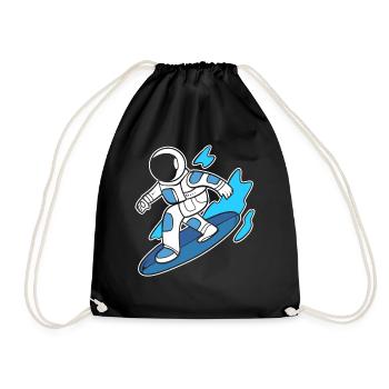 Astronaut Surfer Schwimmer - Turnbeutel - Schwarz - Vorne
