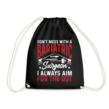 Funny stomach - Drawstring Bag - black - Front