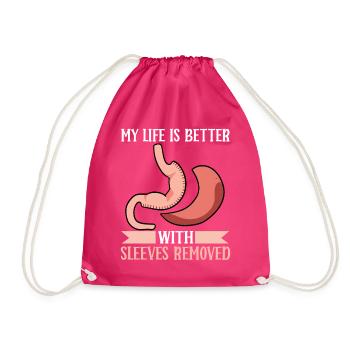 Funny gastric sleeve bypass surgery - Drawstring Bag - fuchsia - Front