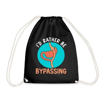 Funny gastric sleeve bypass - Drawstring Bag - black - Front