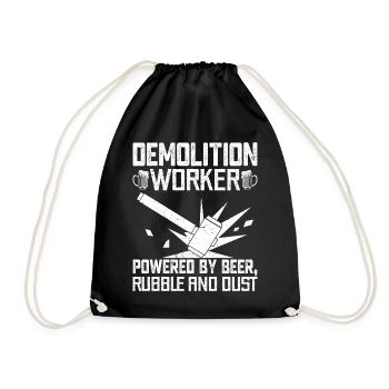 Fun day of house demolition - Drawstring Bag - black - Front