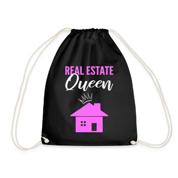 Real Estate Queen Immobilienmakler - Turnbeutel - Schwarz - Vorne