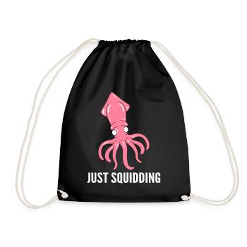 Just Squidding Marine -Zoologe - Turnbeutel - Schwarz - Vorne