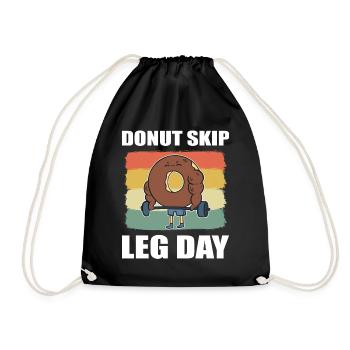 Donut Skip Leg Day Gebäckmacher - Turnbeutel - Schwarz - Vorne