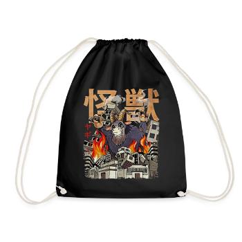 Kaiju Ziege Japanisch Anime Monster Bauernhof Tier - Turnbeutel - Schwarz - Vorne
