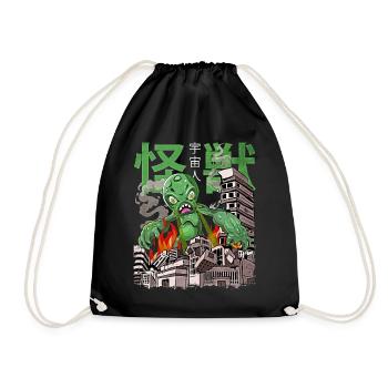 Kaiju Alien Japanese Anime Monster - Drawstring Bag - black - Front