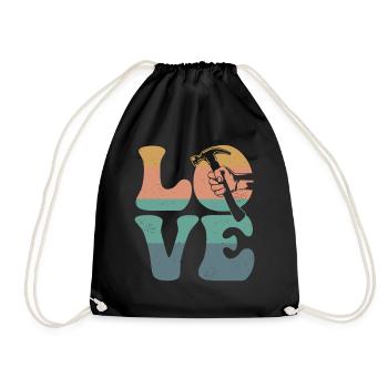 Carpenter Woodworking Woodworker Carpenter - Drawstring Bag - black - Front