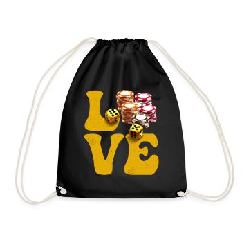 Casino Gambling Player Poker Chips LOVE - Sac de sport léger - noir - Devant