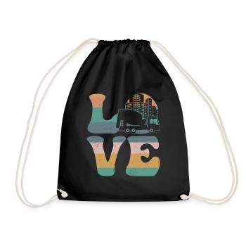 Cement Mixer Concrete Mixer - Drawstring Bag - black - Front