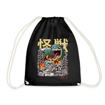 Kaiju Snake Japanese Anime Monster Reptile - Drawstring Bag - black - Front