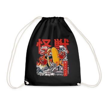 Kaiju Hot Dog Japanischer Anime-Monster-Hotdog - Turnbeutel - Schwarz - Vorne