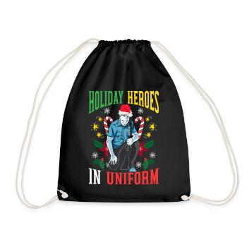 Héros des Fêtes en uniforme Police du Père Noël - Sac de sport léger - noir - Devant