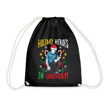 Héros des Fêtes en uniforme Police du Père Noël - Sac de sport léger - noir - Devant