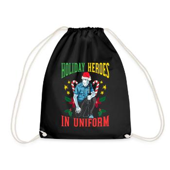 Héros des Fêtes en uniforme Police du Père Noël - Sac de sport léger - noir - Devant