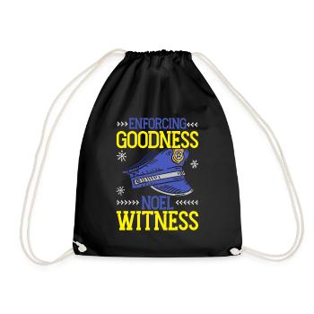 Enforcement of Kindness Noel Witness Police Christmas - Drawstring Bag - black - Front