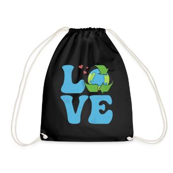 Ecologist Ecology Environment LOVE - Drawstring Bag - black - Front