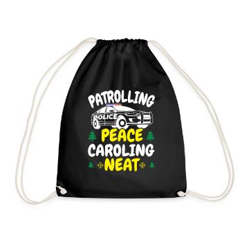 Patrol Peace Singing Neath Police Christmas - Drawstring Bag - black - Front