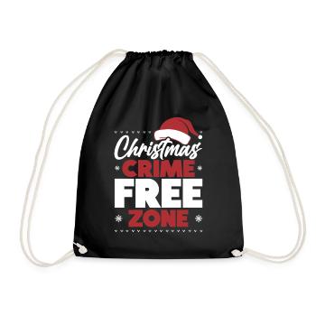 Christmas Crime Free Zone Santa Police - Drawstring Bag - black - Front