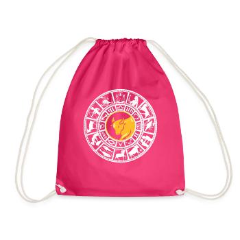 Taurus Zodiac Sign Astrologen - Turnbeutel - Fuchsia - Vorne