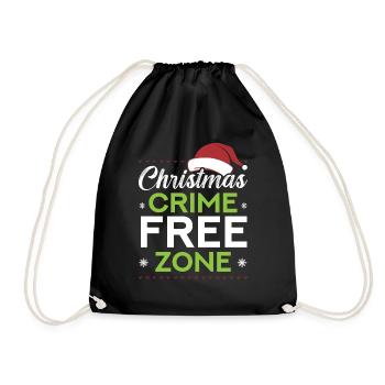 Christmas Crime-Free Zone Santa Police - Drawstring Bag - black - Front