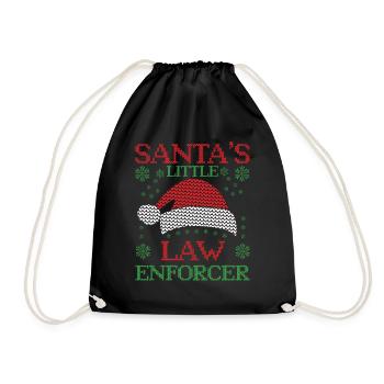 Petit homme de loi Père Noël Police Weihn - Sac de sport léger - noir - Devant