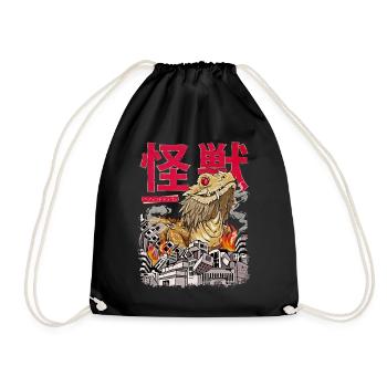 Kaiju Dragon Barbu Oeuf Monstre Japonais Anime - Sac de sport léger - noir - Devant