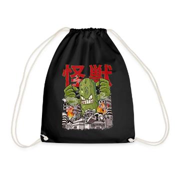 Kaiju Cucumber Japanese Anime Monster Cucumber - Drawstring Bag - black - Front