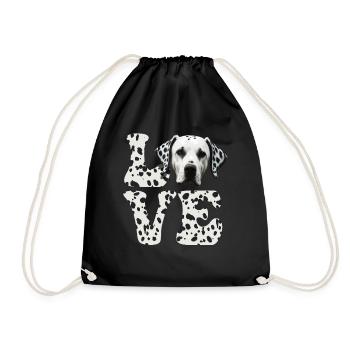 Chien dalmate LOVE - Sac de sport léger - noir - Devant