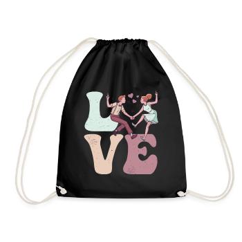 Dancer LOVE - Drawstring Bag - black - Front