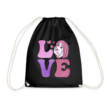 Dermatologist Dermatology Skin Care LOVE - Drawstring Bag - black - Front