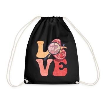 Dialysis Technician Dialysis Technician LOVE - Drawstring Bag - black - Front