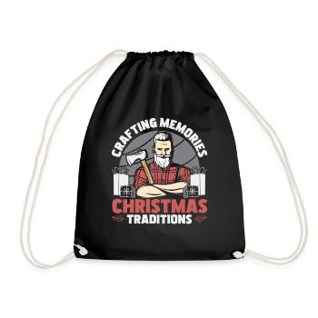 Fa La La La Dental floss all day dentistry - Drawstring Bag - black - Front