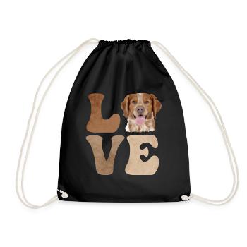 Brittany Spaniel Chien LOVE - Sac de sport léger - noir - Devant