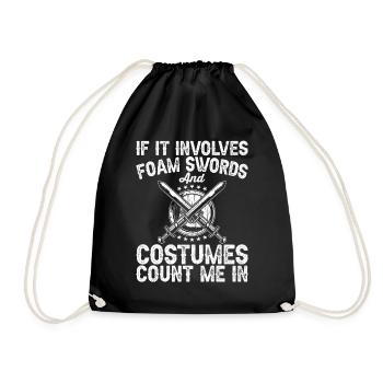 LARP Live-Action Role-Playing Games - Drawstring Bag - black - Front