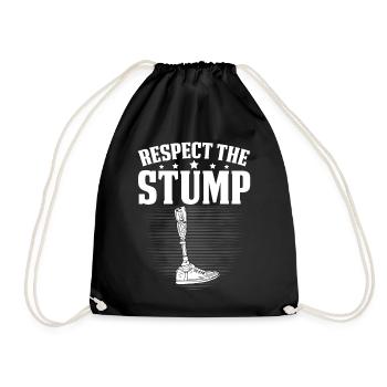 Funny prosthetic leg amputation amputation - Drawstring Bag - black - Front