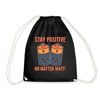 Optimistic Sayings Lineman - Turnbeutel - Schwarz - Vorne