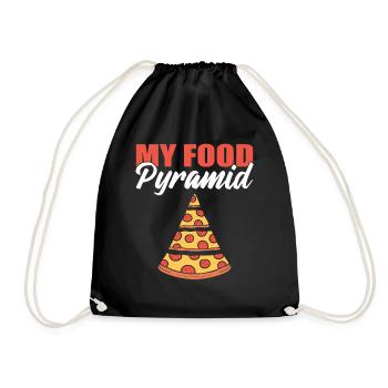 My Food Pyramid Pizza -Liebhaber - Turnbeutel - Schwarz - Vorne