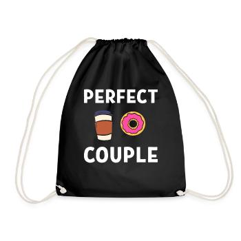 Perfect Couple Kaffeesüchtiger - Turnbeutel - Schwarz - Vorne