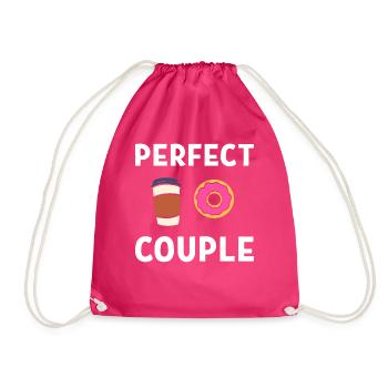 Perfect Couple Kaffeesüchtiger - Turnbeutel - Fuchsia - Vorne