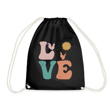Éleveur d’animaux de ferme de poulet LOVE - Sac de sport léger - noir - Devant