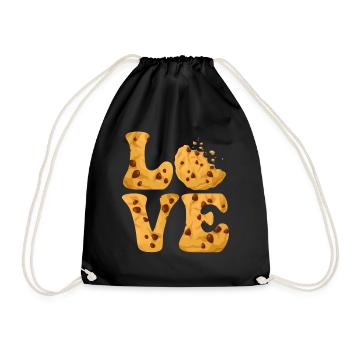 Chocolate Chip Cookie Chocolate Chip Dealer LOVE - Drawstring Bag - black - Front